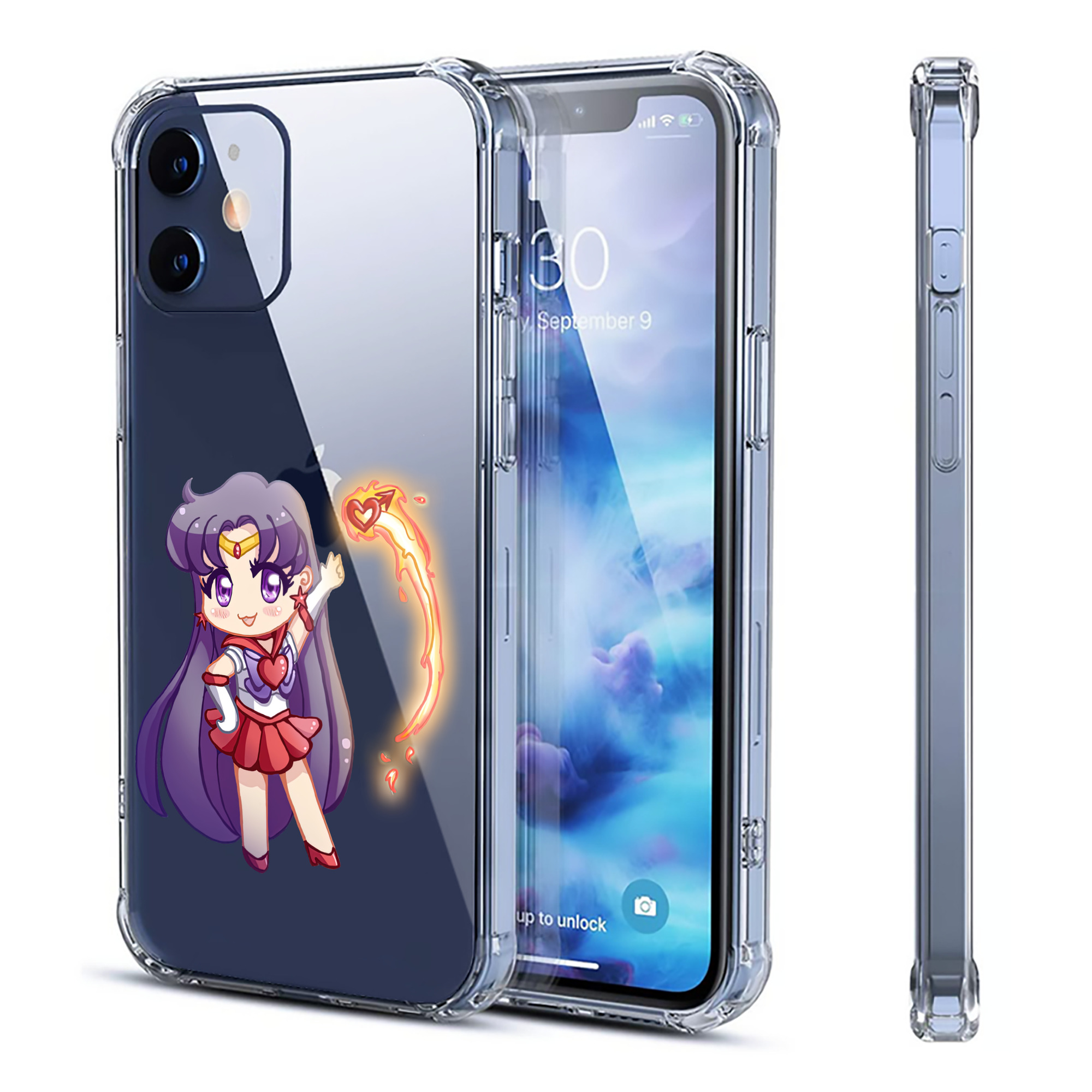 （画像用） 美少女戦士セーラームーン 火野レイ ひの レイ Sailor Moon Hino Rei （セーラーマーズ,Sailor Mars） 【iPhone 12シリーズ対応】透明スマホケース（クリアソフトケース）